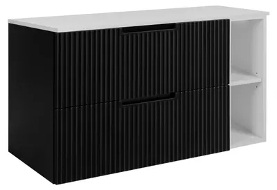 Image de Meuble de salle de bains, noir/blanc, 100 (80 + 20) x 58,6 x 46 cm