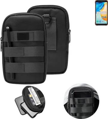 Produktbild von K-S-Trade Holster Gürtel Tasche kompatibel mit Blackview BV4900 Pro Handy Tasche Schutz Hülle dunkel-grau viele Fächer, 1x