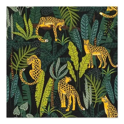 Produktbild von Papstar Servietten, 3-lagig 1/4-Falz 33 x 33 cm "Leopard" 10 x 20 Stück