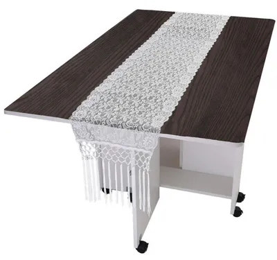 Immagine prodotto di Runner da tavolo in pizzo con ricamo, bianco, 34x155 cm