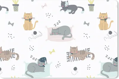 Produktbild von MuchoWow® Schreibtischunterlage Katzen - Haustiere - Muster 60x40 cm - XXL Mauspad - Großes Mauspad
