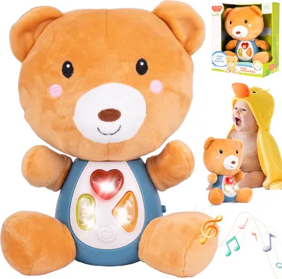 Obrázek produktu pro Omalovánky Maskot Plyšový medvídek Interaktivní vzdělávací hra se zpěvem pro děti Hnědá od 18 měsíců Dárek