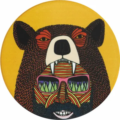 Produktbild von Maxwell & Williams DU0191 MULGA Untersetzer rund, 10,5 cm, Bear Man (Bär & Mann), Keramik - Kork