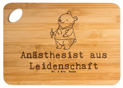Produktbild von Mr. & Mrs. Panda Brett Anästhesist Leidenschaft - Transparent - Geschenk, Krankenhaus, Holzbrett, Frühstücksbrettchen, Studium, Schneidebrett, Frühstücksbrett, Lustig