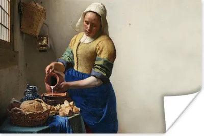 Produktbild von MuchoWow® Poster Das Milchmädchen - Kunst - Alte Meister - Vermeer 60x40 cm - Schlafzimmerdekoration