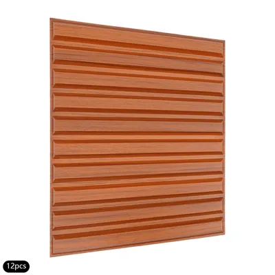 Productafbeelding van 12 stuks wandpanelen van PVC, waterafstotend, 3D-design, geschikt voor woonkamer, slaapkamer, en als achtergrond voor de televisie