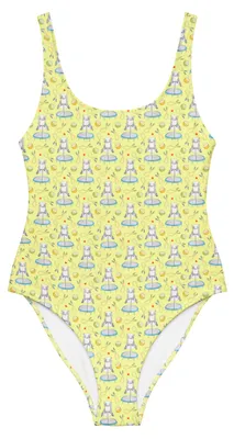 Produktbild von Mr. & Mrs. Panda Badeanzug Panda Trampolin springen Größe L - Ecru - Geschenk, Schwimmanzug, Fitnessstudio, Beachwear, Schwimmbekleidung, Bademode, Turnen