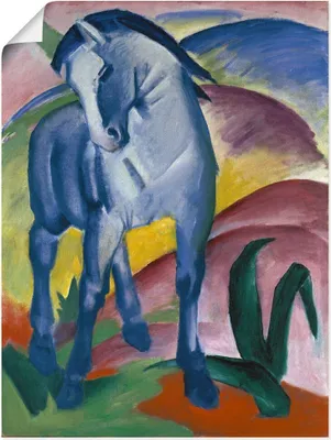 Produktbild von Franz Marc: Blaues Pferd I. 1911., Produkt:Poster, Größe (HxB):120x90 cm / Poster