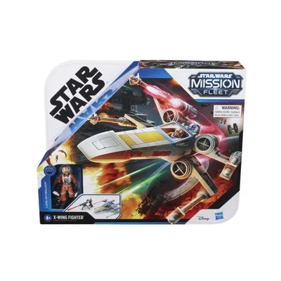 Immagine prodotto di Flotta da missione di Star Wars - Figurina di Luke Skywalker e veicolo da combattimento X-Wing - 6 cm