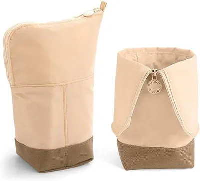 Produktbild von Schulmappe für Jungen und Mädchen - Einheitspapierkorb - Cosmetiktasche - Beige Ledermappe - Schulstartgeschenk - Schulartikel