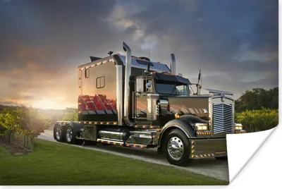 Produktbild von MuchoWow® Poster Lkw-Fahrten bei Sonnenuntergang 180x120 cm - Fotoplakat