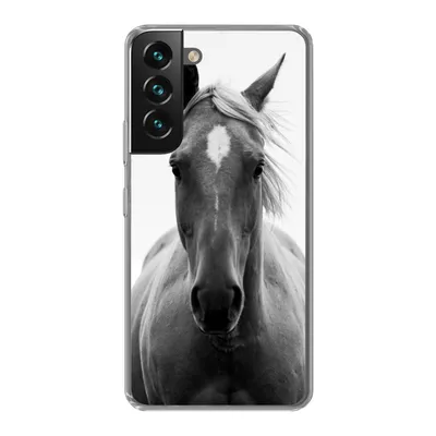 Produktbild von MuchoWow® Handyhülle Schutzhülle Hülle für Samsung Galaxy S22 Plus Pferd - Tier - Schwarz - Weiß Silikon Softcase Handy Hülle - Schutzabdeckung