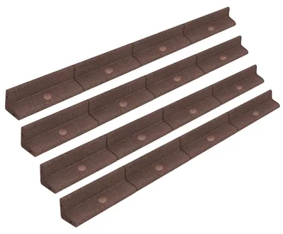 Immagine prodotto di Bordura flessibile per prato, confezione da 4,8 m (4 pezzi da 1,2 m), marrone; delimitazione per giardino, prato, vialetti, aiuole, orti, aiuole rialzate; gomma resistente ai raggi UV; picchetti in plastica in omaggio