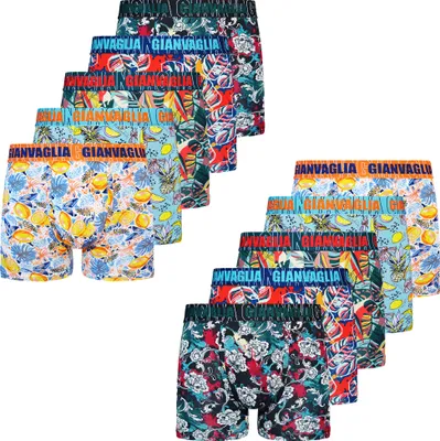 Produktbild von TEXEMP Herren Boxershorts Baumwolle Unterhose 5er - 10er Pack Trunks Boxer Shorts Unterwäsche Underwear | B191 - L - Bunt - 10 Stück