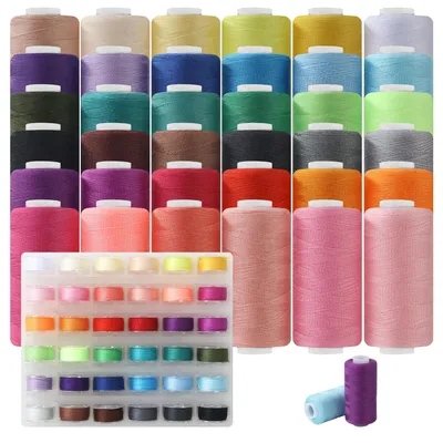 Nähgarn-Set 36 Farben 400 m Polyester mit Spulen