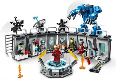 Produktbild von LEGO 76125 Super Heroes Marvel Avengers Iron Mans Werkstatt, Werkstattmodule Mit 6 Marvel-LEGO-Figuren, Geschenkidee