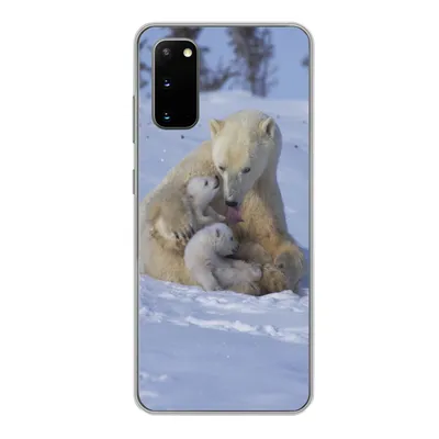 Produktbild von MuchoWow® Handyhülle Schutzhülle Hülle für Samsung Galaxy S20 Eisbären - Schnee - Weiß Silikon Softcase Handy Hülle - Bild