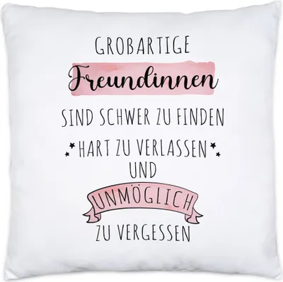 Produktbild von Großartige Freundinnen Sind Schwer Zu Finden Kissen Inkl. Füllung Dankeschön Geschenk Hart Zu Vergessen