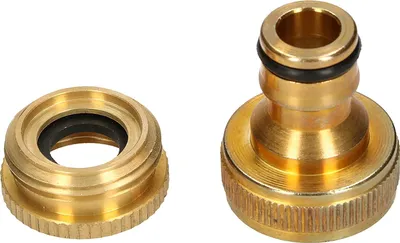 Obrázek produktu pro KOTARBAU® Mosazná zahradní hadicová spojka 1/2" a 3/4" 2 v 1 pro vodovodní kohoutek