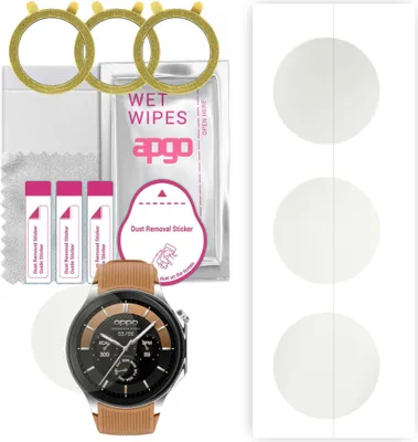 Produktbild von apgo 3 Stück Schutzfolie, Matt, kompatibel mit Oppo Watch X Smartwatch, Hydrogel Displayschutzfolie mit Positionierhilfe, Displayfolie, robust und kratzfest