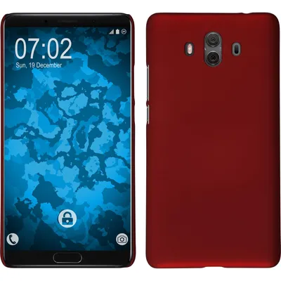 Produktbild von PhoneNatic Case kompatibel mit Huawei Mate 10 - Hülle rot gummiert Hard-case Cover
