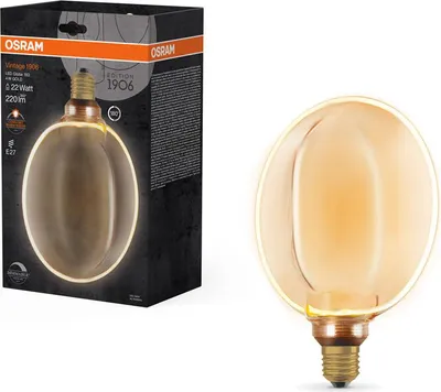 Obrázok produktu pre Osram LED Filament Vintage 1906 Ballon 4W = 22W E27 Gold 220lm extra teplá biela 1800K STMIEŇOVATEĽNÁ