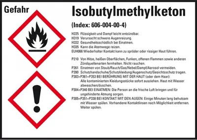 Produktbild von Dreifke® Aufkleber I GHS-Etikett Isobutylmethylketon, GefStoffV/GHS/CLP, Foli...