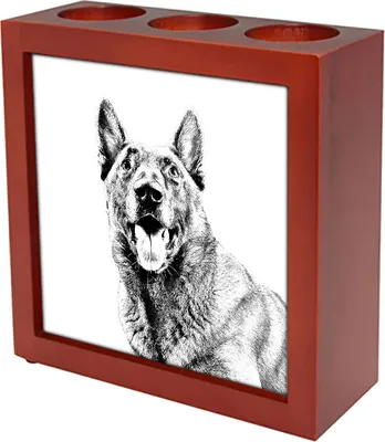Produktbild von Malinois Belgischer Schäferhund - Stifthalter mit Hund, Schreibtischorganizer mit Aufdruck, personalisierte Schreibtischdekoration der Marke Art-Dog