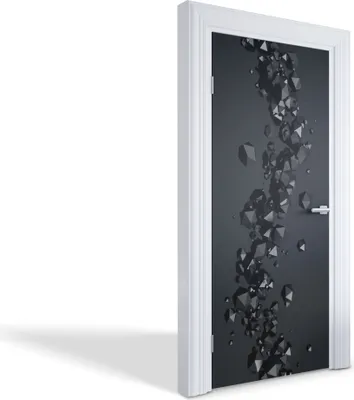 Produktbild von Wandtattoos Türen Selbstklebende Wandsticker Türtapeten - Schwarze Kristalle - 95 x 205 cm