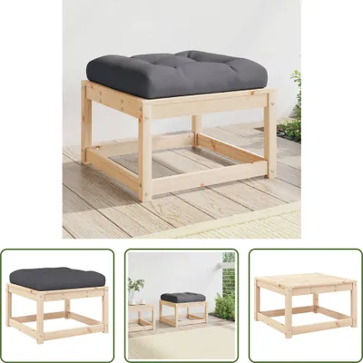 Produktbild von The Living Store Gartenhocker mit Kissen Massivholz Kiefer