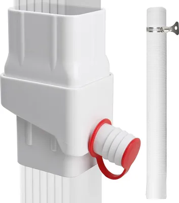 Produktbild von Regenwassersammelsystem, Regenfass-Umleitungsset für 2 x 3 Zoll Standard-Fallrohr, Standard-Dachrinnen-Fallrohr mit 50 Zoll Schlauch