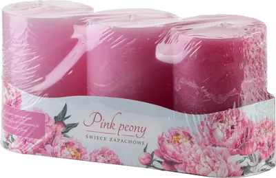 Zdjęcie produktu dla Floris Pink Peony świeca zapachowa 3 szt. Cylinder 6X9Cm Świeca parafinowa