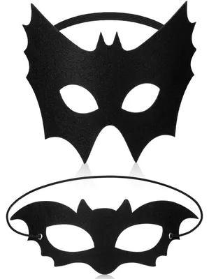 Fledermaus-Augenmasken, 2 Stück, schwarz, für Erwachsene
