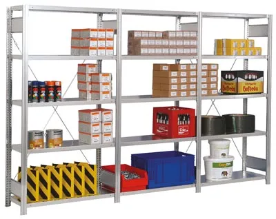 Produktbild von Fachbodenregal mit Tiefenriegel - 350 kg - 3.000 x 931 x 626 mm (HxBxT) - Grundregal - 7 Böden - verzinkt - Lagerregal - Steckregal BERT