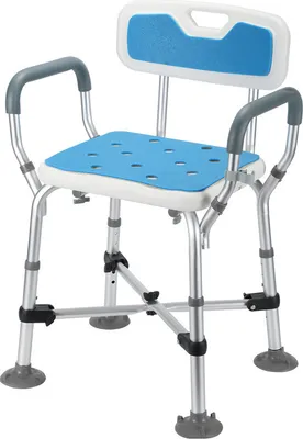 Produktbild von TolleTour Duschhocker Höhenverstellbar Badhocker Duschstuhl - mit arm und rückenlehne Überkreuzte Stützen bis 180kg