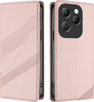 Produktbild von Hülle für Infinix Hot 40 /Hot 40 Pro/Tecno Spark 20 Pro 4G, Kunstleder Brieftaschen Handyhülle mit Kartenfach und Standfunktion Pink