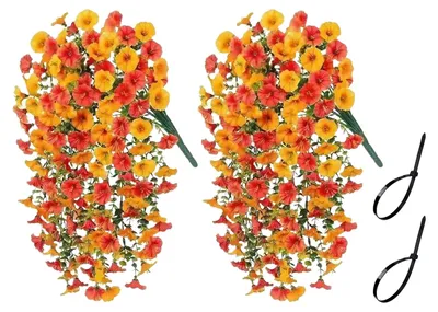 Produktbild von 1/2 Stück künstliche Hänge-Prunkwinde, UV-beständig, Kunstblume, Hochzeitsdekoration, für drinnen und draußen, Garten, Wanddekoration, Kunstblumendekoration H
