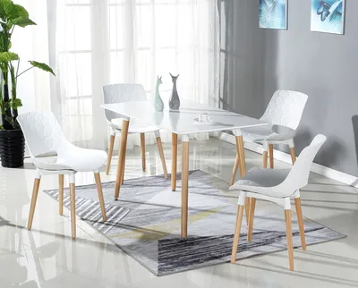 Produktbild von Esstisch >9/170-11< in Weiß lackiert, MDF - 120x76x80cm (BxHxT)