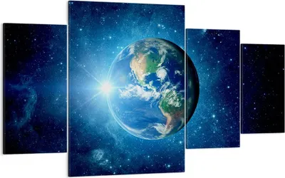 Produktbild von Bild auf Leinwand - Leinwandbild - Erde Universum Sterne Galaxie - 160x90cm - Wand Bild - Wanddeko - Leinwanddruck - Bilder - Kunstdruck - Wanddekoration - Leinwand bilder - Wandkunst - DL160x90-2943