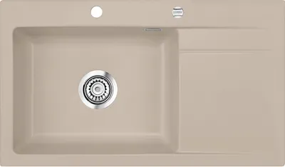Produktbild von Spüle KeraDomo STEMA 86 SL in FANGO Becken links mit Excenterbedienung / Systemceram