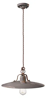 Produktbild von Hängeleuchte aus Eisen und Keramik im Vintage-Industriedesign Country SO - Grau