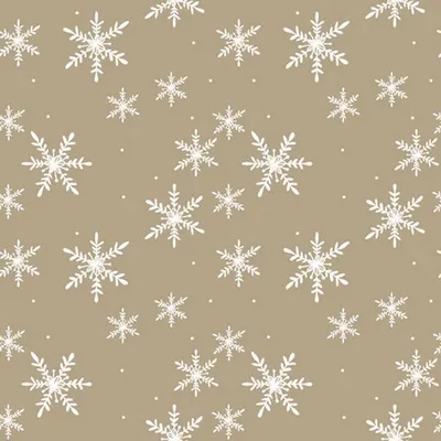 Produktbild von 20 Servietten Snöflingör taupe - Weiße Schneekristalle auf taupe 33x33cm