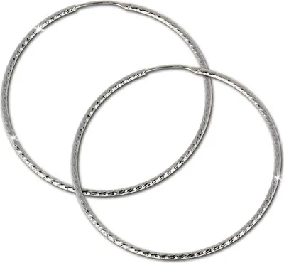 Productafbeelding van SilberDream creolen, 60 mm, zilveren oorbellen, sterling zilver, dames, D2SDO075