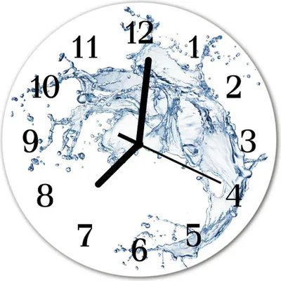 Produktbild von Glasuhr Wanduhr Küchenuhr Echt-Glas 30fi cm Wasser blau