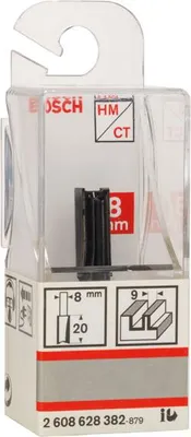 Produktbild von PRO Nutfräser, zweischneidig, Ø 9 x L 19,6, Schaft 8 mm