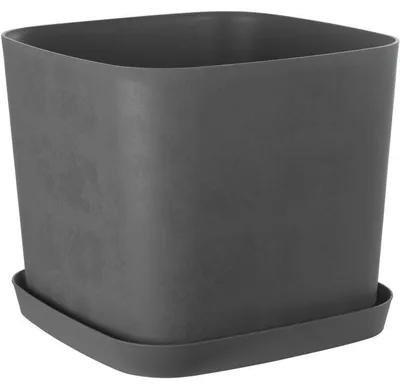 Immagine prodotto di Vaso da fiori quadrato – – Swing Square – 36 l – 40 x 40 x 32 cm – Grigio