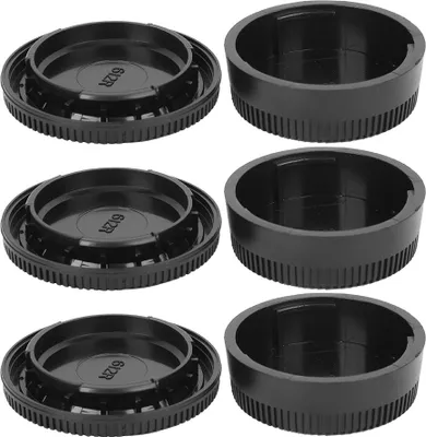Image de Kit de protection de lentille de corps d'appareil photo noir en plastique dur, léger, résistant à la poussière et aux rayures pour les appareils photo à monture F de Nikon