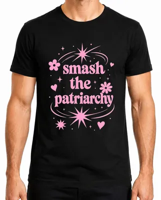 Obrázek produktu pro Tričko "Smash The Patriarchy", feministické, s nápisem "Feminismus", černá barva, velikost XXL