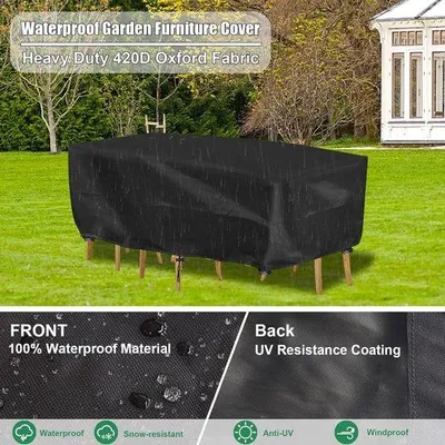 Immagine prodotto di Copertura per mobili da giardino, nera, grande