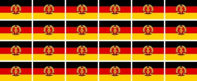 Produktbild von Mini Aufkleber Set - Pack glatt - 33x20mm - selbstklebender Sticker - DDR Flagge / Banner / Standarte fürs Auto, Büro, zu Hause und die Schule - 24 Stück